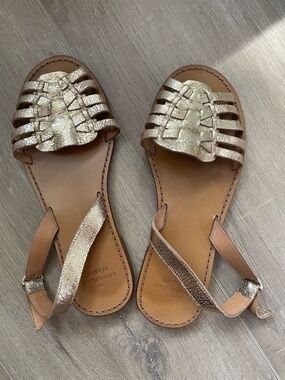 Sezane Golden Sandals
